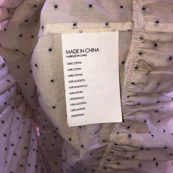 Club Monaco boat neck Swiss dot bell sleeve blouse - Picture 5 of 5